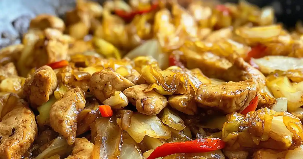 chicken and cabbage stir fry