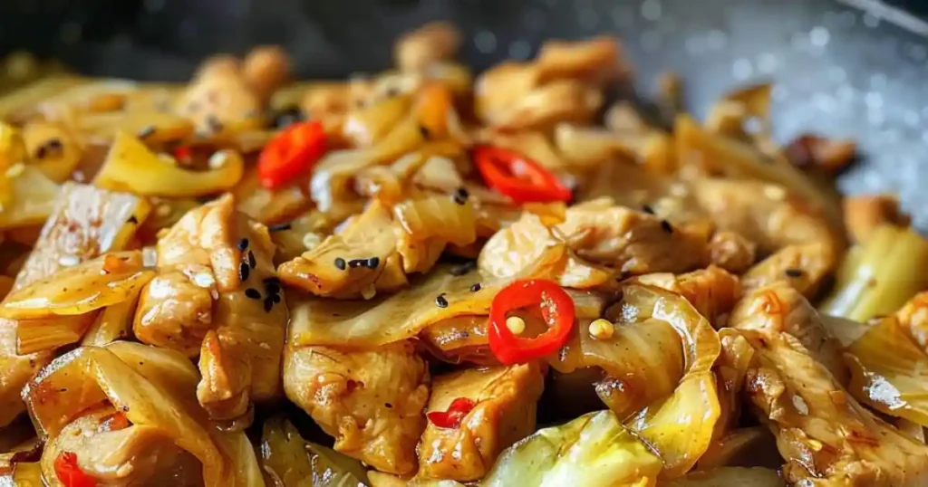 chicken and cabbage stir fry