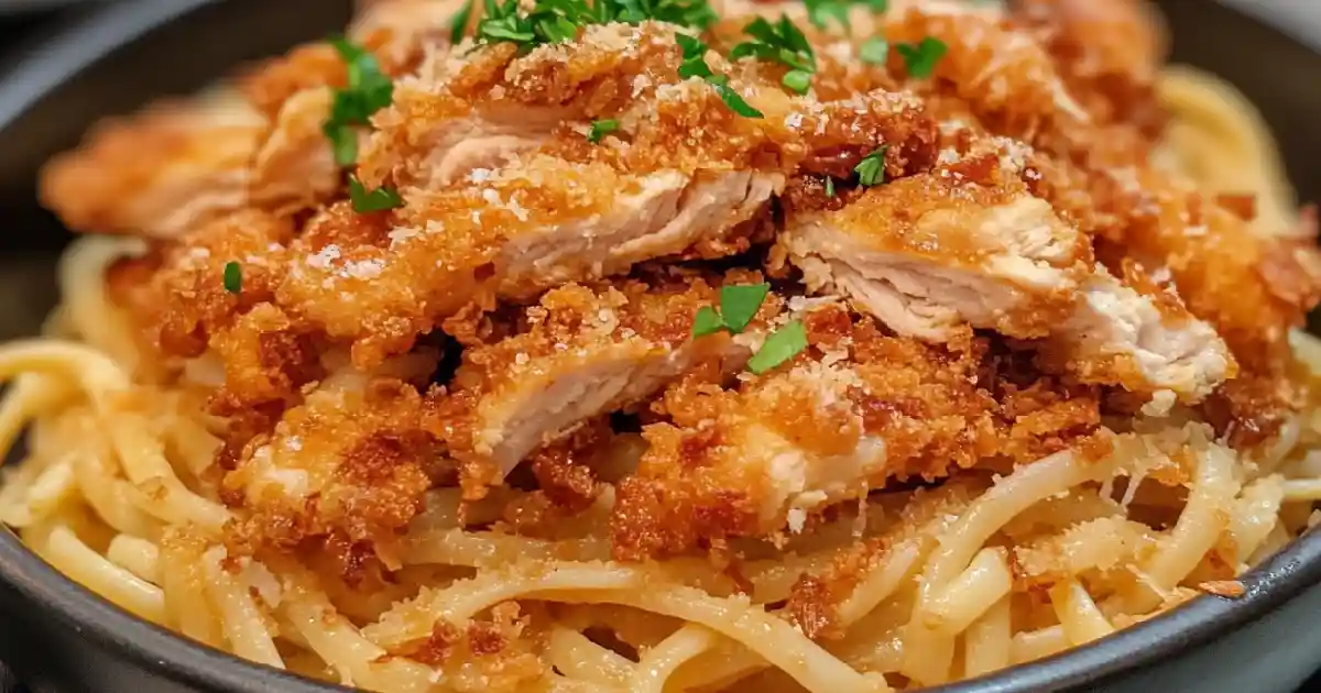 fried chicken pasta