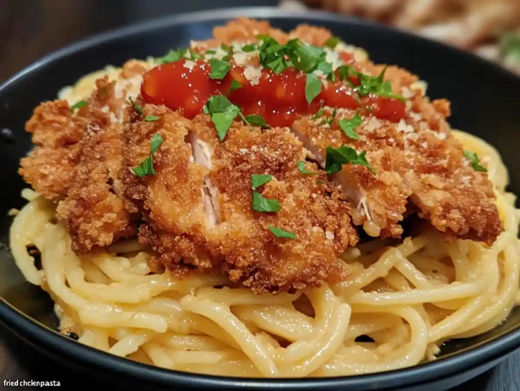 fried chicken pasta